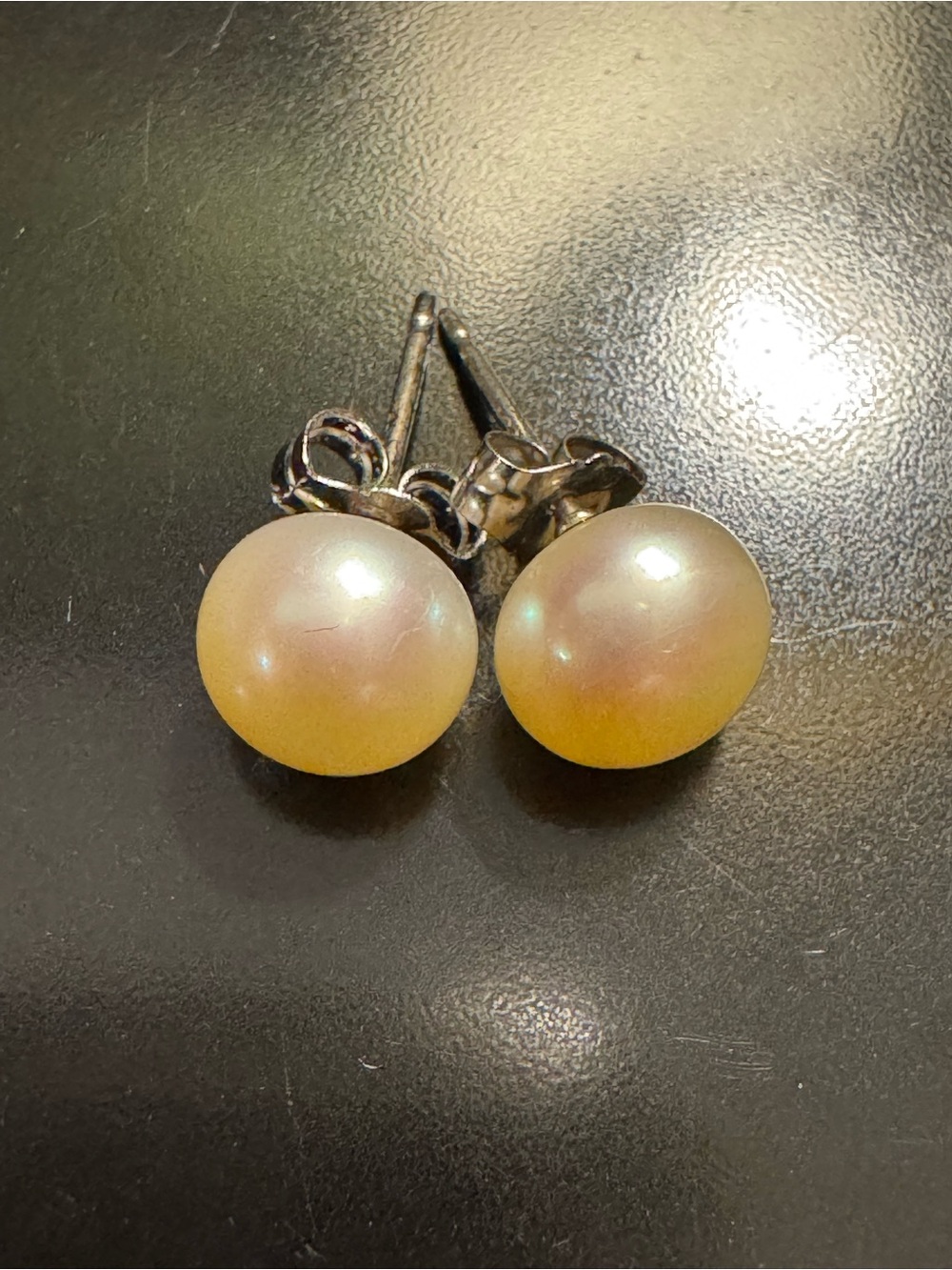 Sterling Silver Genuine Pearl Stud Earrings 5mm